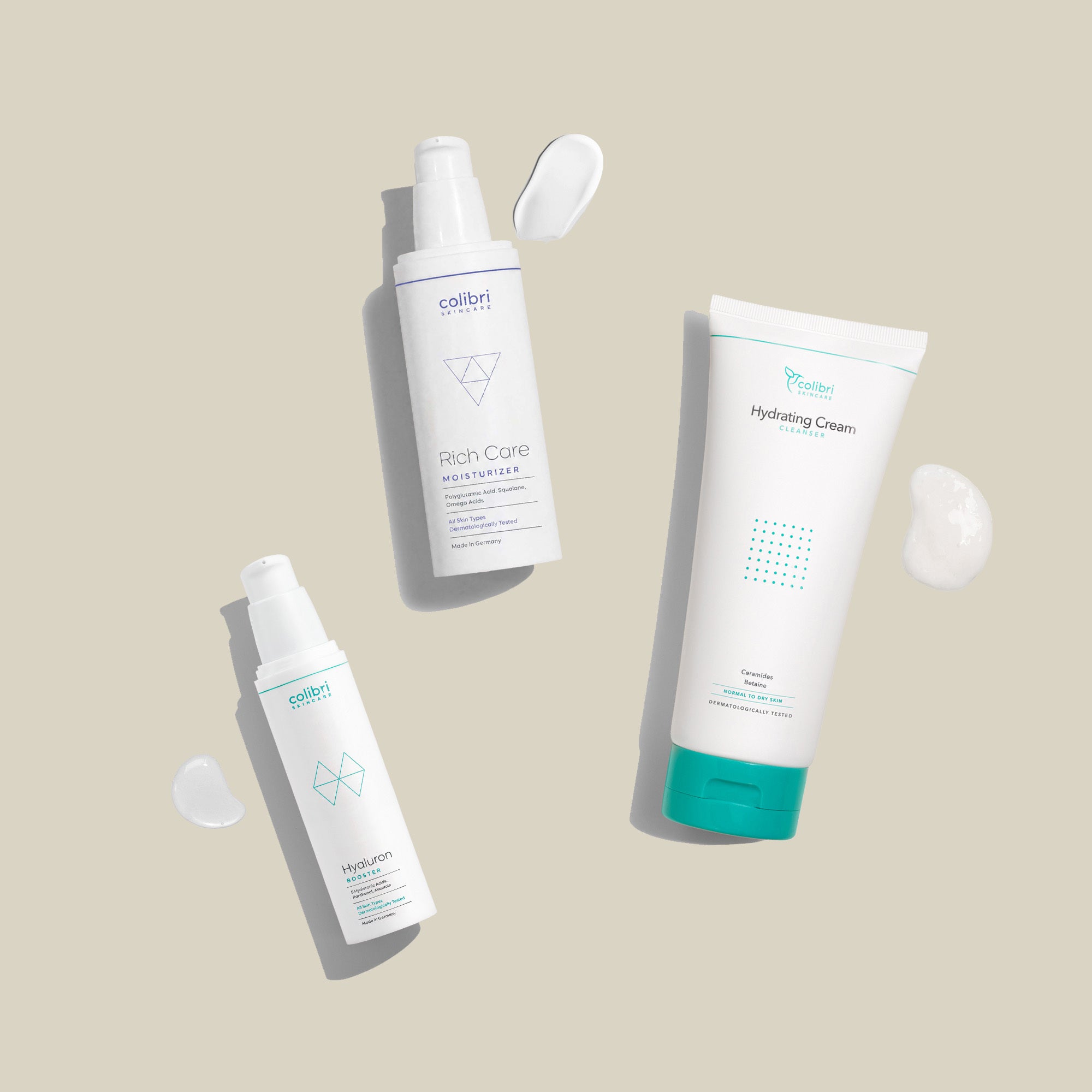 Dry skin set with cleanser, booster & cream I colibri skincare